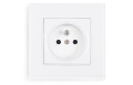 Set: 1x Priză electrică de sticlă Bianka 230V 16A + ramă de sticlă - Alb