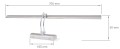 Aplică baie cu iluminare suplimentară a feței LED Tala 9W 70cm - Alb neutru (4500K)