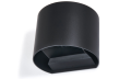 Lampă de fațadă - Aplică de grădină LED Kreon rotund 2x3W - Negru - Alb neutru (4500K)
