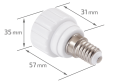 Adaptor pentru becuri LED - trecere de la soclul E14 la soclul GU10.