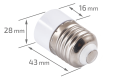 Adaptor pentru becuri LED - de la soclu E27 la soclu E14.