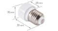 Adaptor pentru becuri LED - convertor de la soclu E27 la soclu GU10