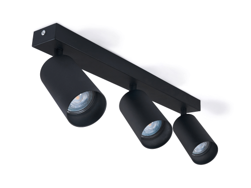 Corp de iluminat cu halogen montat pe zid de perete și tavan LED Viki-L x3 - Negru