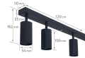 Corp de iluminat cu halogen montat pe zid de perete și tavan LED Viki-L x6 - Negru