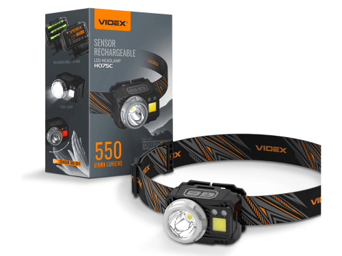  Lanternă frontală reîncărcabilă LED 5W + COB IP65 - Alb neutru (5000K) - 550Lm