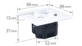Set: 1x Priză electrică de sticlă Bianka 230V 16A 2x USB cu împământare + ramă de sticlă - Alb