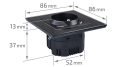 Set: 1x Priză electrică de sticlă Bianka 230V 16A 2x USB cu împământare + ramă de sticlă - Negru