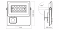 Proiector - halogen cu senzor de mișcare LED 30W - Alb - Alb neutru (5000K)