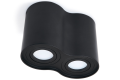 Corp de iluminat halogen mobil montat pe zid din aluminu LED Busto x2 - Negru