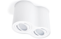 Corp de iluminat halogen mobil montat pe zid din aluminu LED Busto x2 - Alb