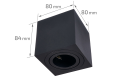 Corp de iluminat halogen mobil pătrat montat pe zid LED Cubo – Negru mat