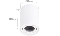 Corp de iluminat halogen mobil rotund montat pe zid LED Busto S – Alb