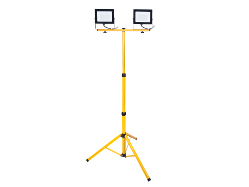 Set: Trepied dublu extensibil LED + 2x proiector 50W - Alb neutru (4500K) 