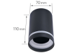 Corp de iluminat halogen fix montat pe zid din aluminu LED Ring - Negru
