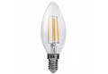 Bec LED E14 4W C37 Filament - Alb cald (3000K)