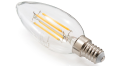 Bec LED E14 4W C37 Filament - Alb cald (3000K)