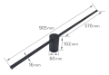 Aplică de perete LED Catrina 14W 90cm - Negru - Alb neutru (4000K)