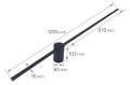 Aplică de perete LED Catrina 17W 120cm - Negru - Alb neutru (4000K)