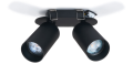 Corp de iluminat halogen mobil încastrat din aluminiu LED Lungo x2 - Negru mat
