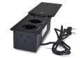Distribuitor de birou încorporat în blat, bandă de alimentare cu 2x priză de alimentare, 1x USB-C și 1x USB-A Multibox 3 - Negru