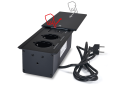 Distribuitor de birou încorporat în blat, bandă de alimentare cu 2x priză de alimentare, 1x USB-C și 1x USB-A Multibox 3 - Negru