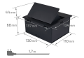 Priză electrică de birou, încorporată în blat - 1x soclu de alimentare 230V Multibox 4 - Negru