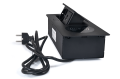 Separator de birou încorporat în blat, priză cu 1x priză de alimentare, 2xUSB și încărcător inductiv Multibox 6 - Negru 
