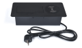 Separator de birou încorporat în blat, priză cu 1x priză de alimentare, 2xUSB și încărcător inductiv Multibox 6 - Negru 