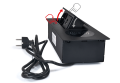 Separator de birou încorporat în blat, priză cu 1x priză de alimentare, 2xUSB și încărcător inductiv Multibox 6 - Negru 