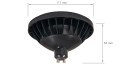 Bec LED GU10 AR111 12W Negru - Alb neutru (4500K)