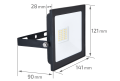 Reflector - halogen LED Tiga 30W - Negru - Alb neutru (4000K)