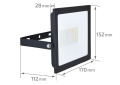 Reflector - halogen LED Tiga 50W - Negru - Alb rece (6500K)
