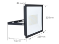 Reflector - halogen LED Tiga 100W - Negru - Alb neutru (4000K)