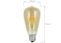 Bec LED E27 4W ST64 Filament Retro Amber - Alb cald (2000K)