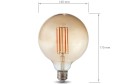 Bec LED E27 7W G125 Filament Retro Amber - Alb cald (2700K)