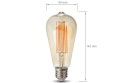 Bec LED E27 7W ST64 Filament Retro Amber - Alb cald (2700K)