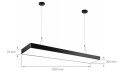Lampă tavan suspendată LED Finea 90W (KW) - Negru - Alb neutru (4500K)
