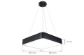 Lampă tavan suspendată LED Qnea V1 72W - Negru - Alb neutru (4500K)