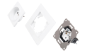 Set: 1x Priză electrică de sticlă Bianka 230V 16A + ramă de sticlă - Alb