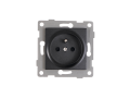  Set: 1x Priză electrică de sticlă Bianka 230V 16A + ramă de sticlă - Negru