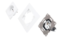 Set: 1x Priză electrică dublă de sticlă Bianka 230V 16A + ramă de sticlă - Alb