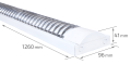 Set: 1x Corp de iluminat montat pe zid R2 1x120cm + 1x Tub LED 18W - Alb neutru (4500K) 