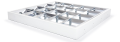 Set: 1x Corp de iluminat cu rastru montat pe zid 4x60cm + 4x Tub LED 9W - Alb cald (3000K)