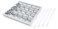 Set: 1x Corp de iluminat cu rastru încastrat 4x60cm + 4x Tub LED 9W - Alb neutru (4500K)
