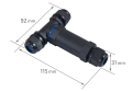 Conector cablu ermetic CNP25T_3P IP68 3x 0.5-2.5mm²
