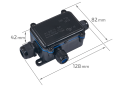 Conector cablu etanș CNP723_3T 450V 41A - cutie rezistentă la apă IP68 cu tuleje de etanșare