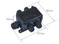 Conector cablu etanș CNP723_5T 450V 41A - cutie rezistentă la apă IP68 cu tuleje de etanșare