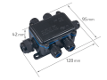 Conector cablu etanș CNP723_6T 450V 41A - cutie rezistentă la apă IP68 cu tuleje de etanșare