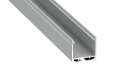 Profil de aluminiu DILEDA pentru benzile LED - Argintiu anodizat - 1m