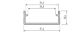 Profil de aluminiu DUAL pentru benzile LED - Alb - 2m